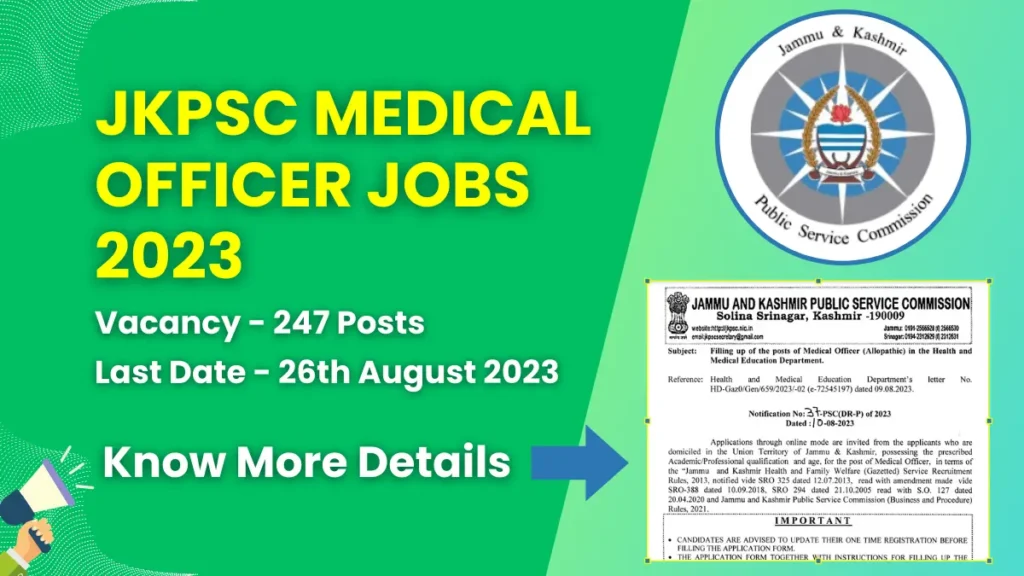 JKPSC Medical Officer Allopathic Jobs 2023