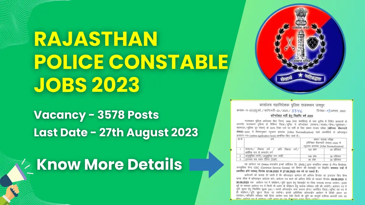 Rajasthan Police Constable Recruitment 2023