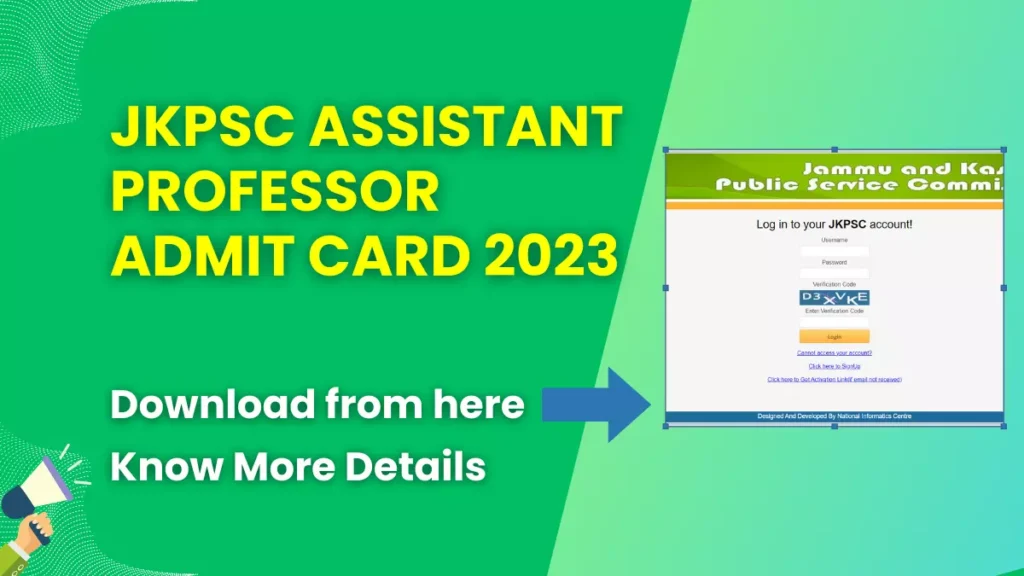 JKPSC Assistant Professor Admit Card 2023