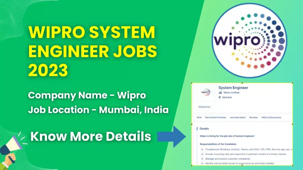 Wipro System Engineer Jobs 2023