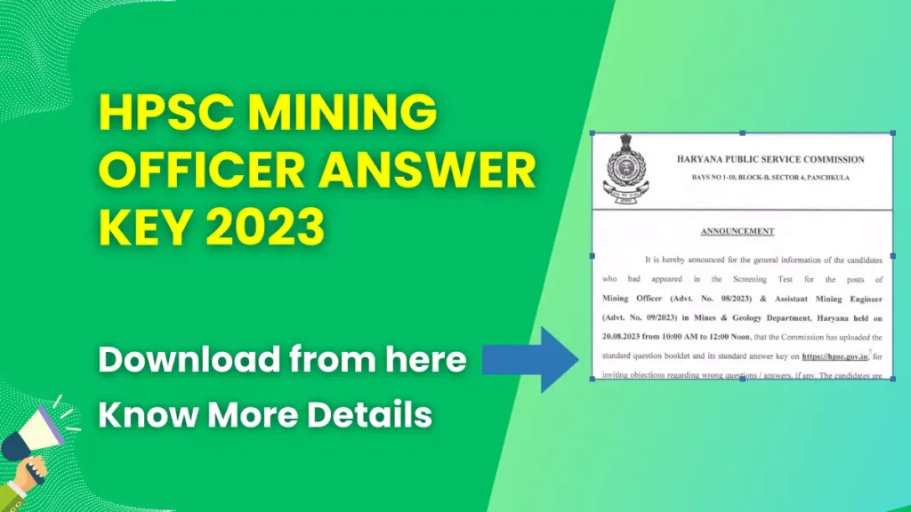 HPSC Mining Officer Answer Key 2023