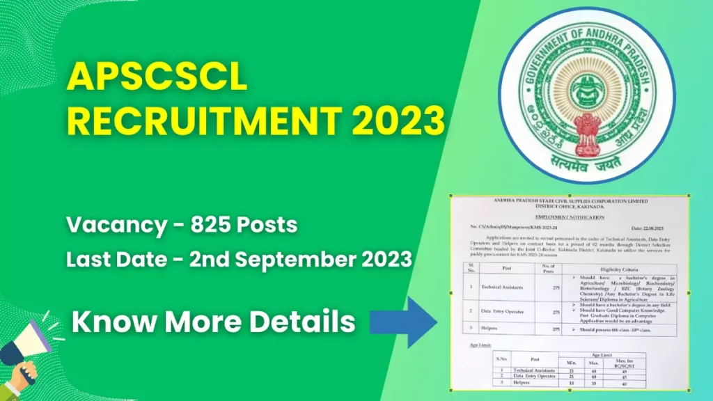 APSCSCL Recruitment 2023
