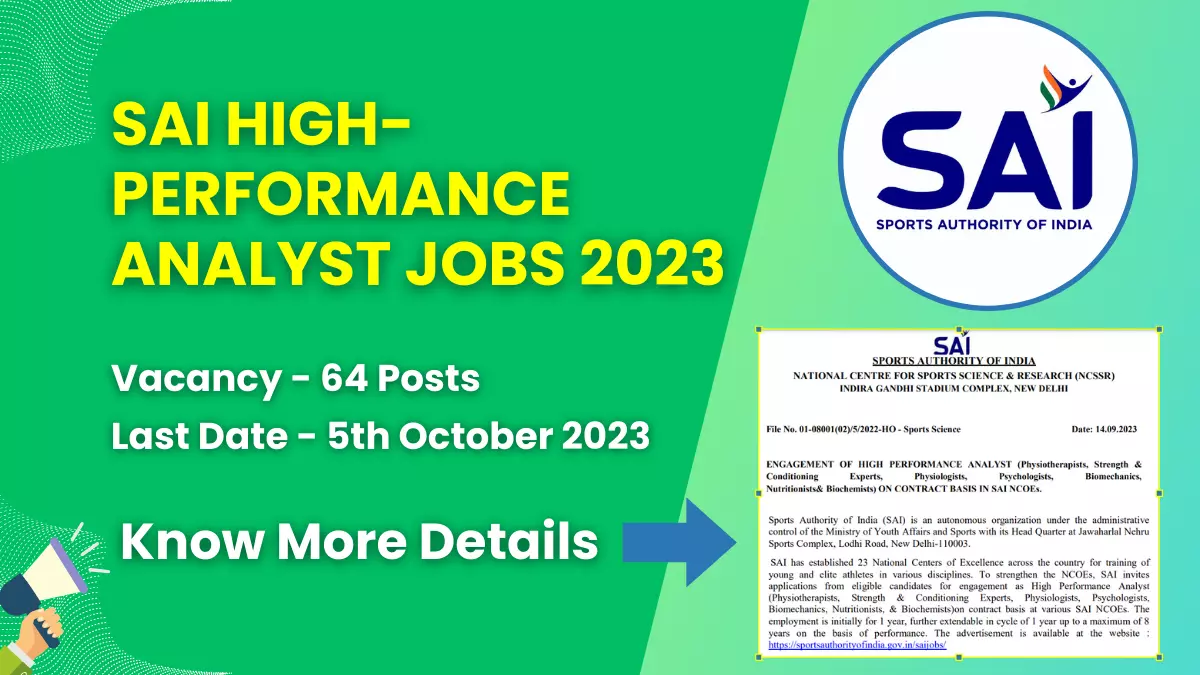 SAI High-Performance Analyst Jobs 2023 for 64 Posts | Check Eligibility, How to Apply, and More 1 SAI High-Performance Analyst Jobs 2023