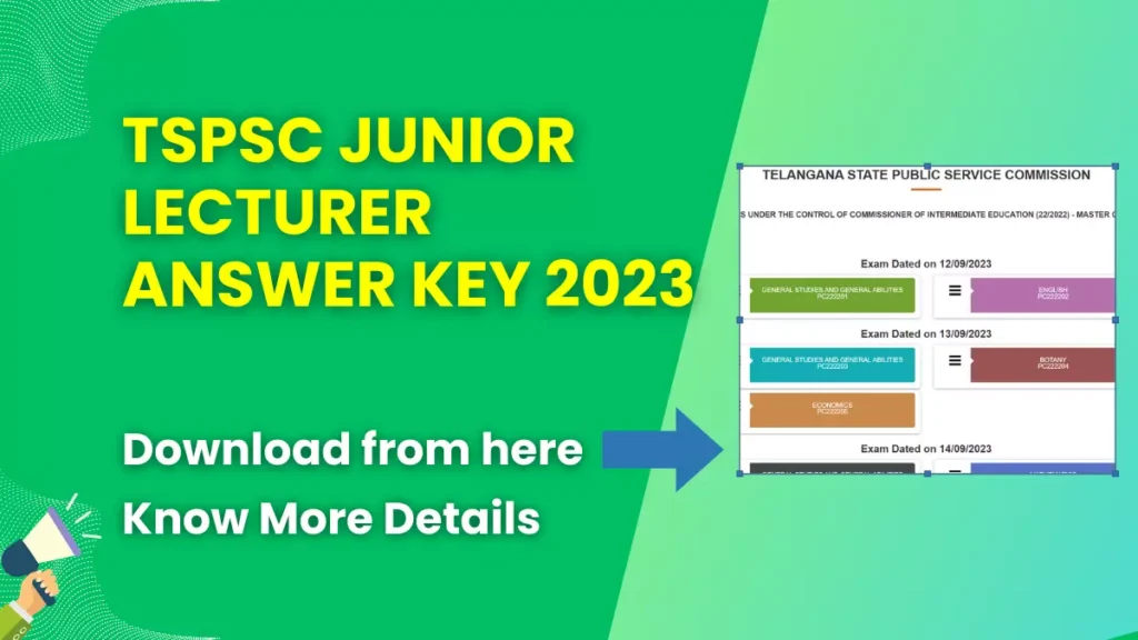 TSPSC Junior Lecturer Answer Key 2023