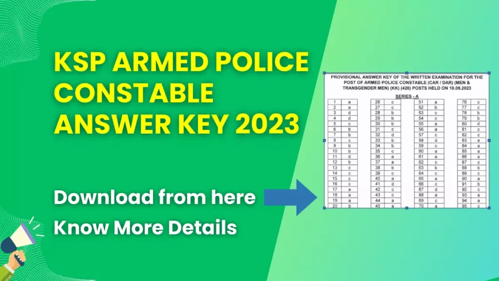KSP Armed Police Constable Answer Key 2023