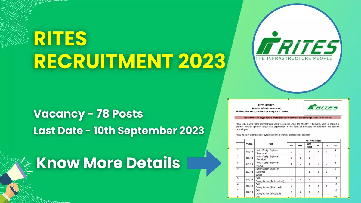 RITES Recruitment 2023 for 78 Posts | Check Eligibility, How to Apply, and More 1 RITES Recruitment 2023