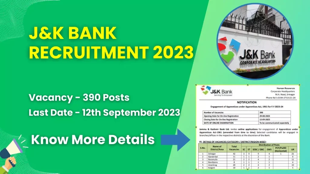 J&K Bank Recruitment 2023