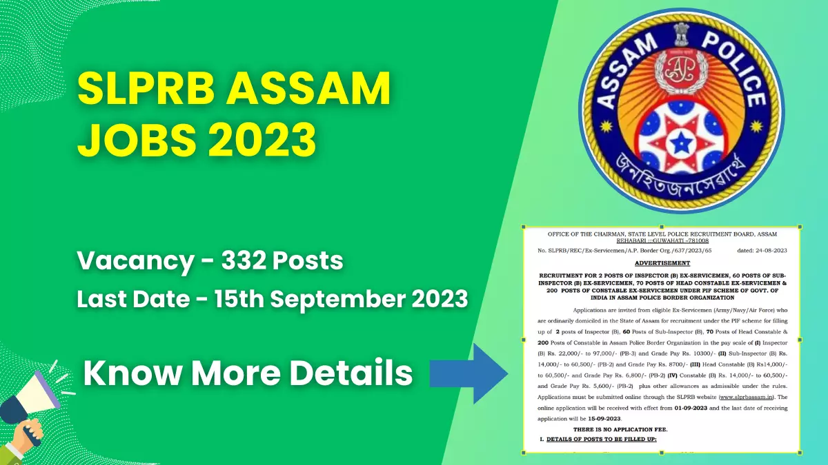 SLPRB Assam Jobs 2023