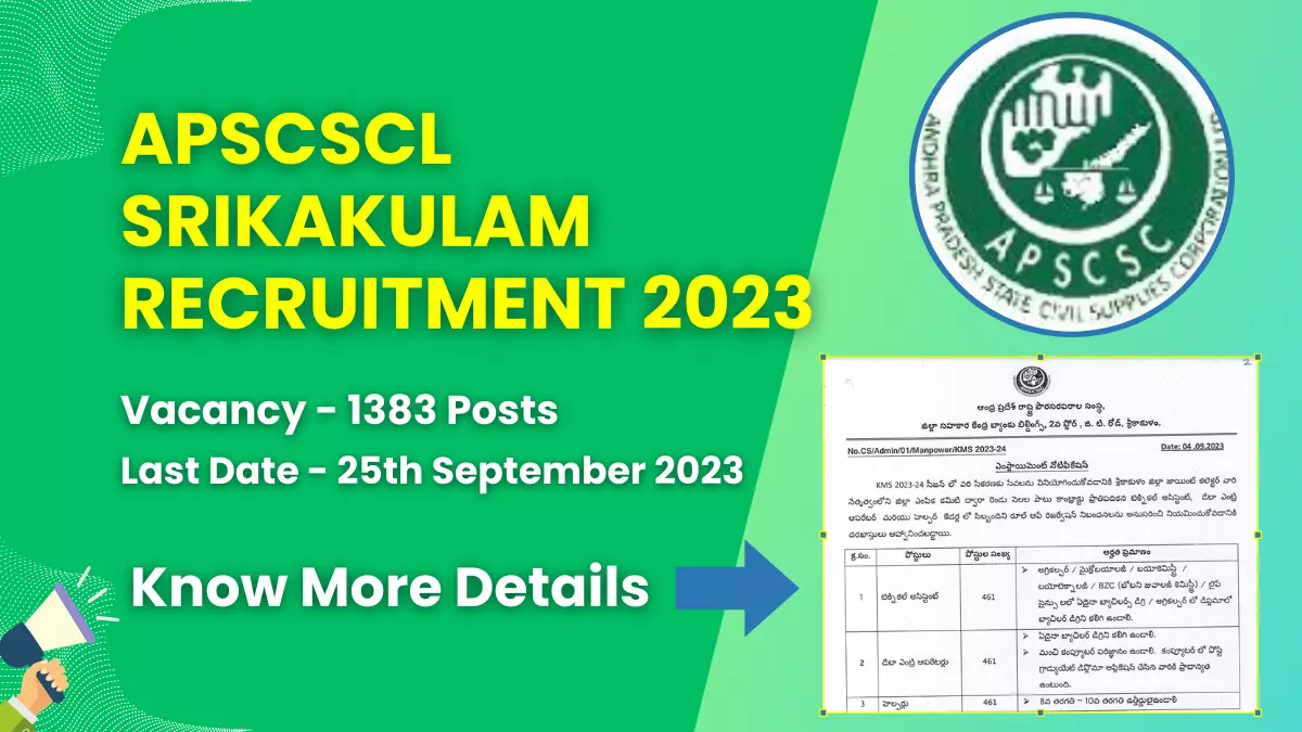 APSCSCL Srikakulam Recruitment 2023