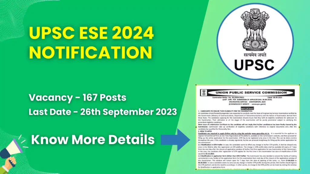 UPSC ESE 2024 Notification