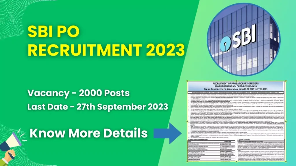 SBI PO Recruitment 2023