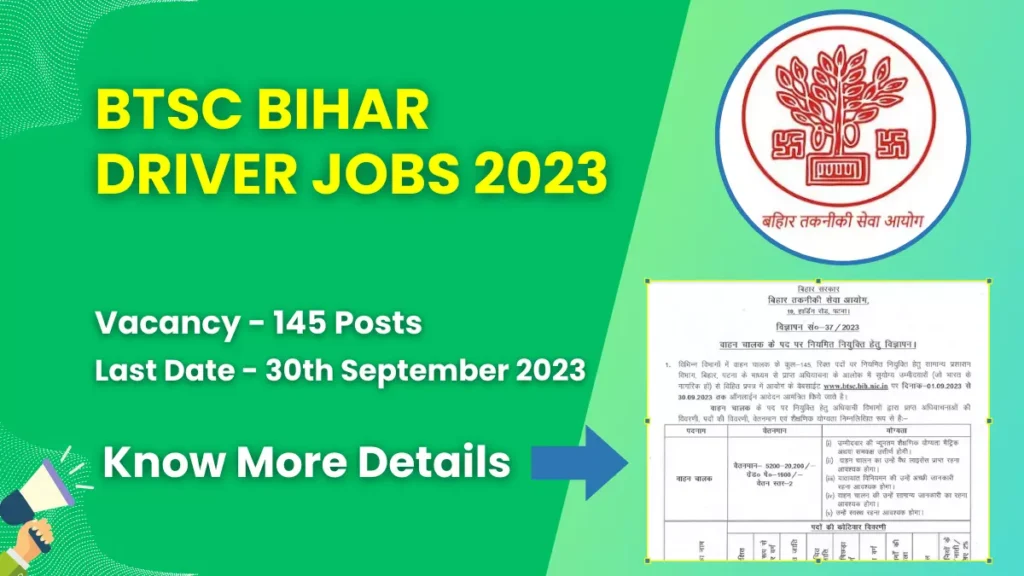 BTSC Bihar Driver Jobs 2023