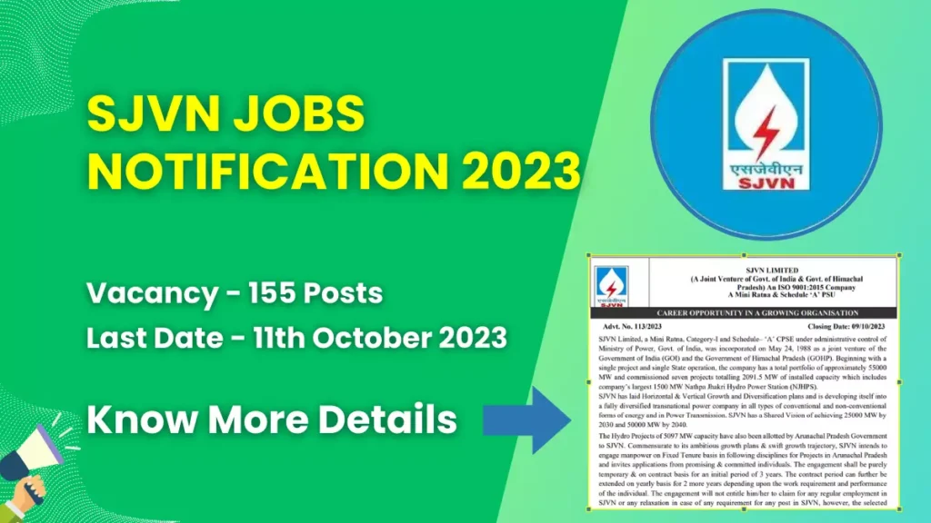 SJVN Jobs Notification 2023