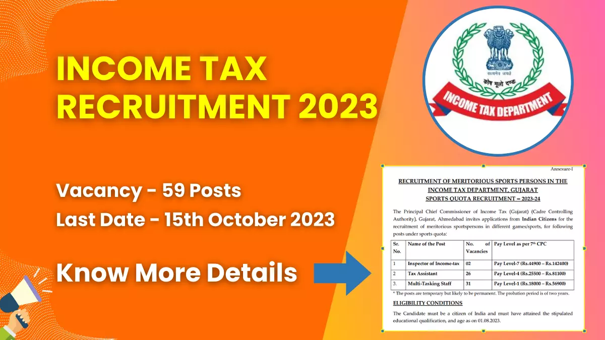 Income Tax Recruitment For Posts Check Eligibility How To Apply And More Kormo Jobs