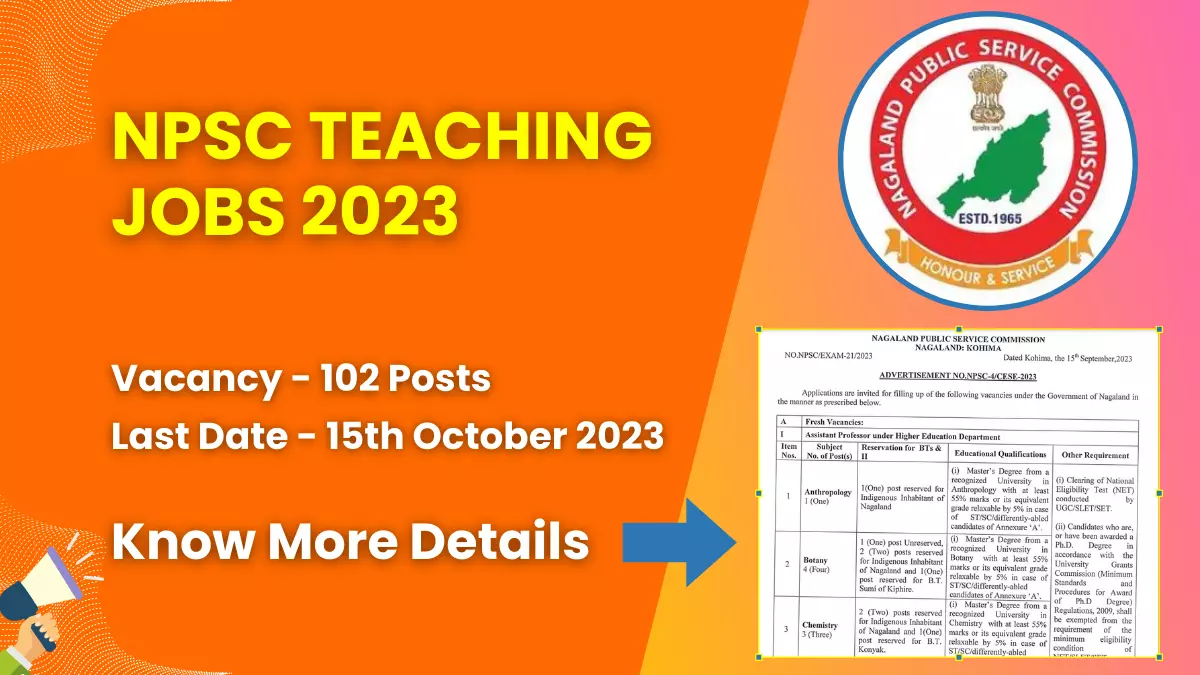 NPSC Teaching Jobs 2023