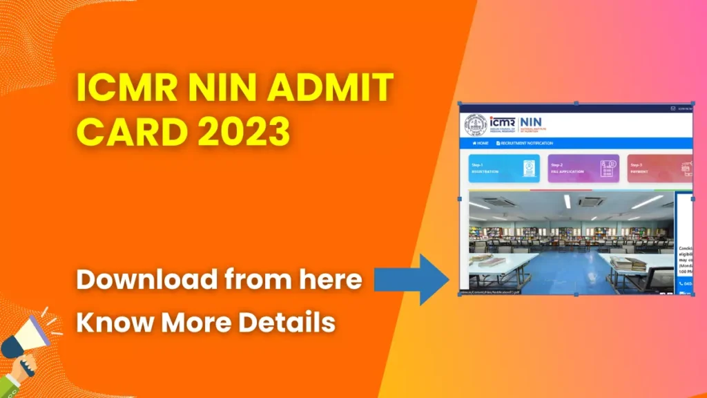 ICMR NIN Admit Card 2023