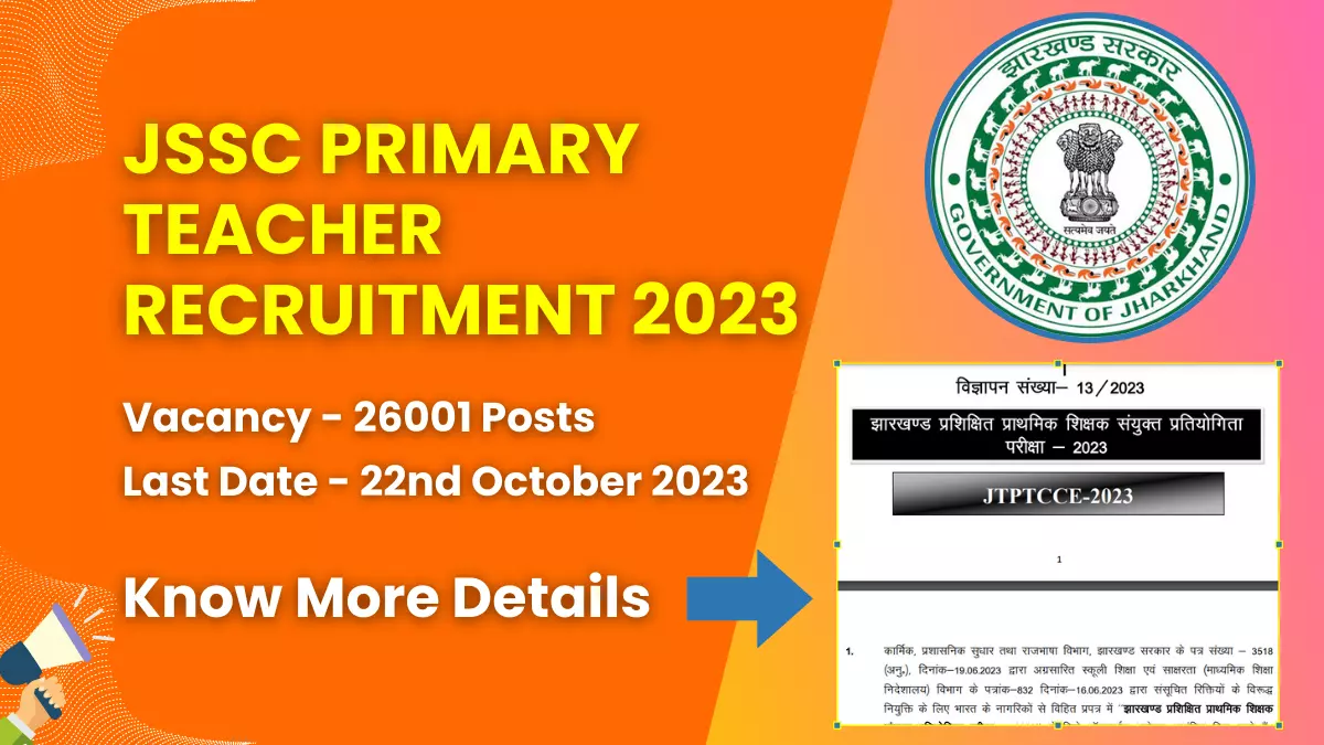 JSSC Primary Teacher Recruitment 2023