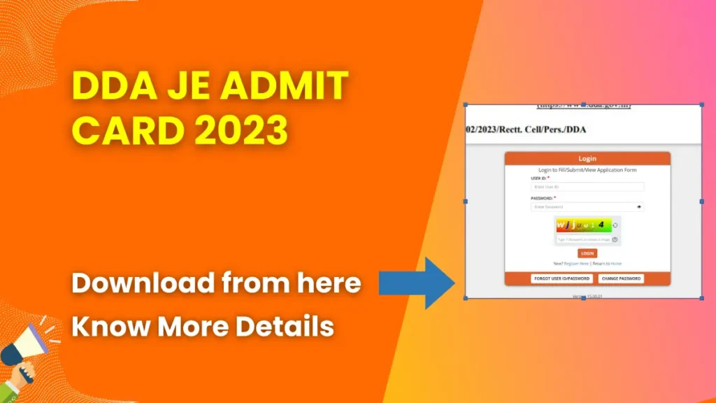 DDA JE Admit Card 2023