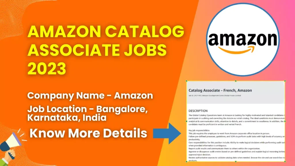 Amazon Catalog Associate Jobs 2023