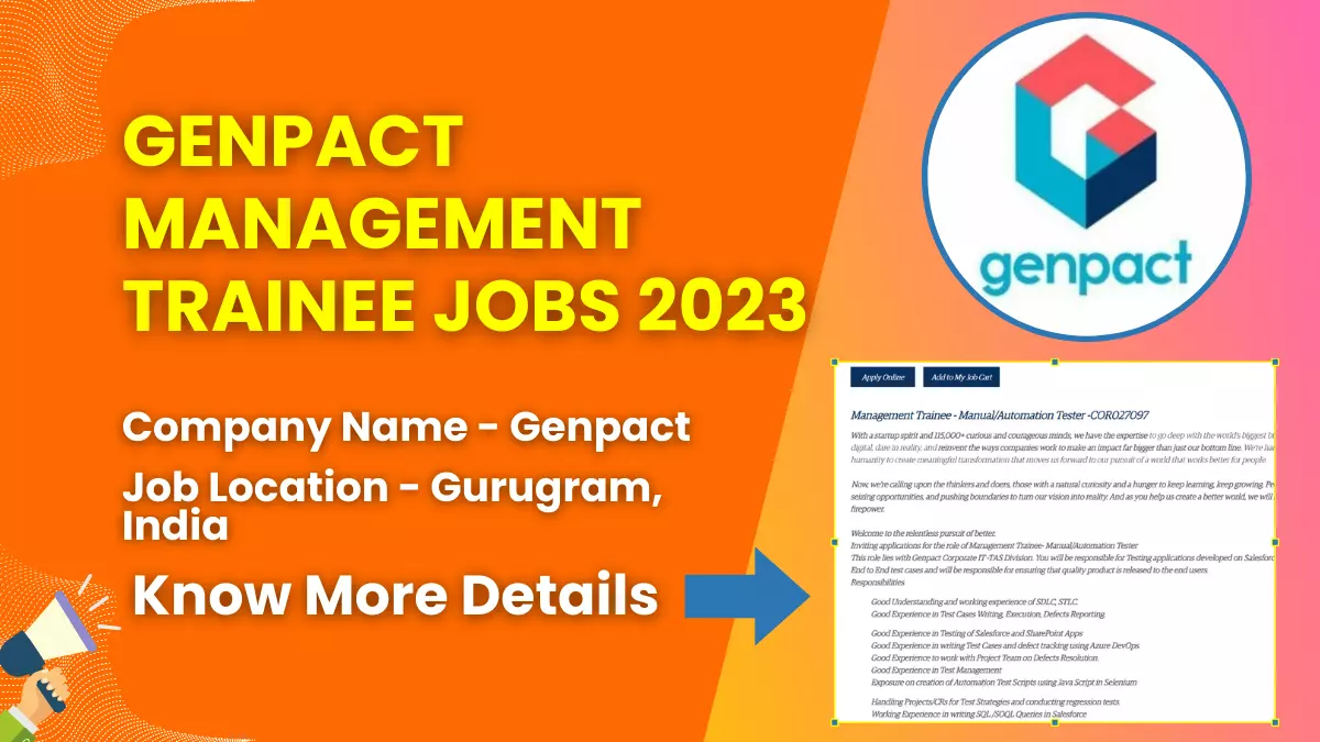 Genpact Management Trainee Jobs 2023 | Check Eligibility, How to Apply, and More 1 Genpact Management Trainee Jobs 2023