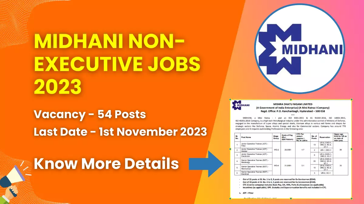 MIDHANI Non-Executive Jobs 2023