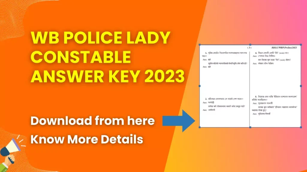 WB Police Lady Constable Answer Key 2023