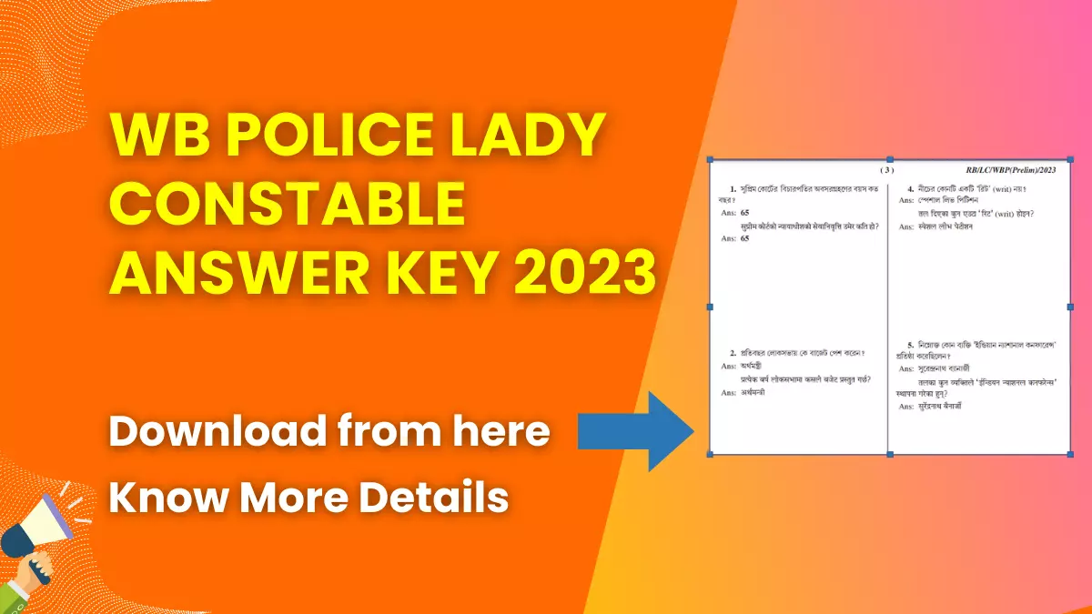 WB Police Lady Constable Answer Key 2023