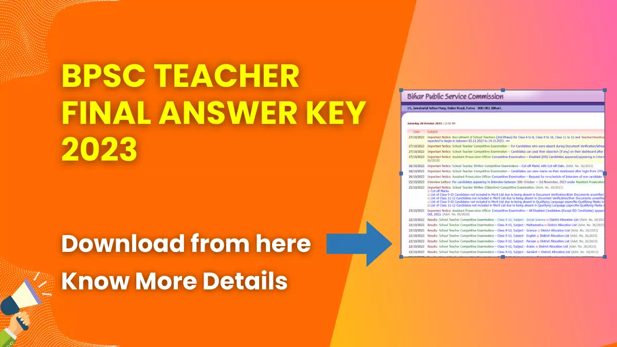 BPSC Teacher Final Answer Key 2023