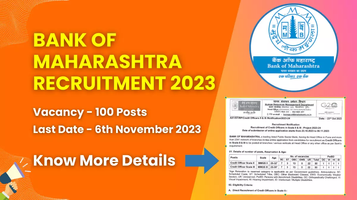 Bank of Maharashtra Recruitment 2023