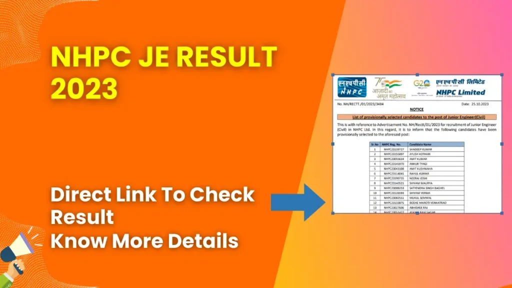 NHPC JE Result 2023