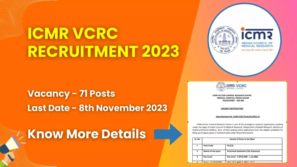 ICMR VCRC Recruitment 2023