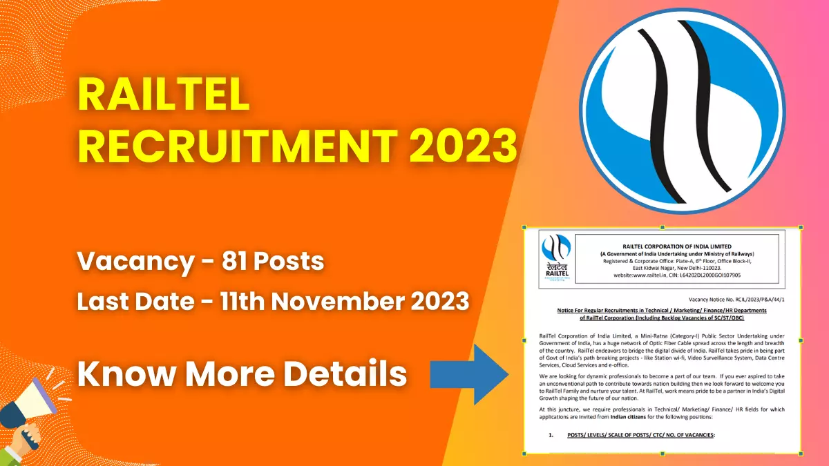 RailTel Recruitment 2023 for 81 Posts | Check Eligibility, How to Apply, and More 1 RailTel Recruitment 2023