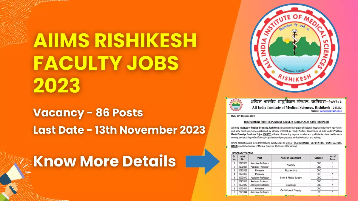 AIIMS Rishikesh Faculty Jobs 2023