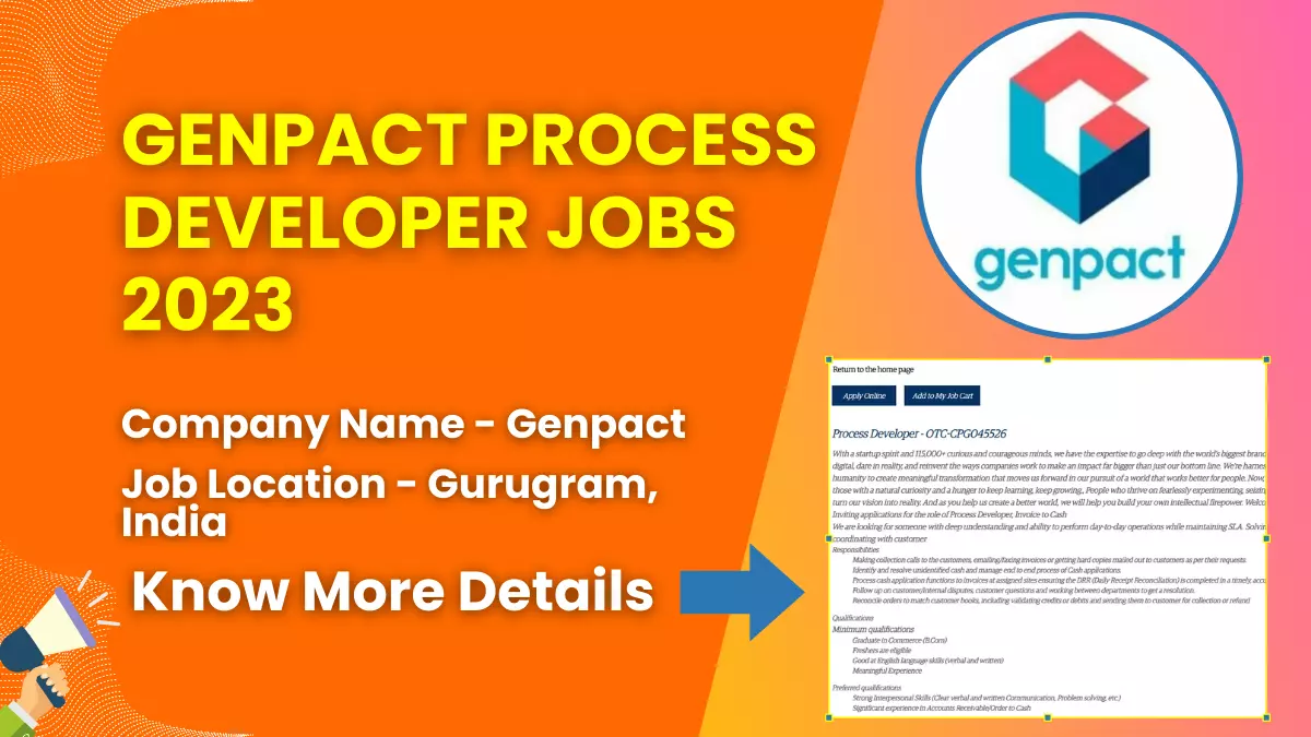 Genpact Process Developer Jobs 2023