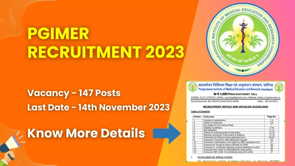 PGIMER Recruitment 2023