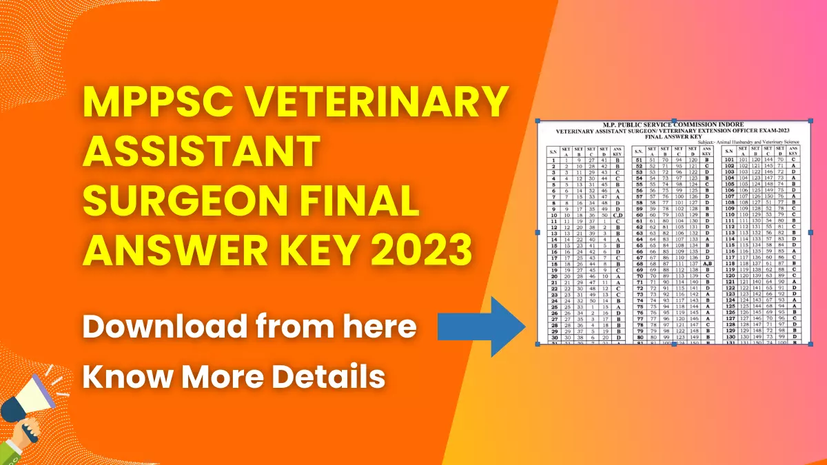 MPPSC Veterinary Assistant Surgeon Final Answer Key 2023