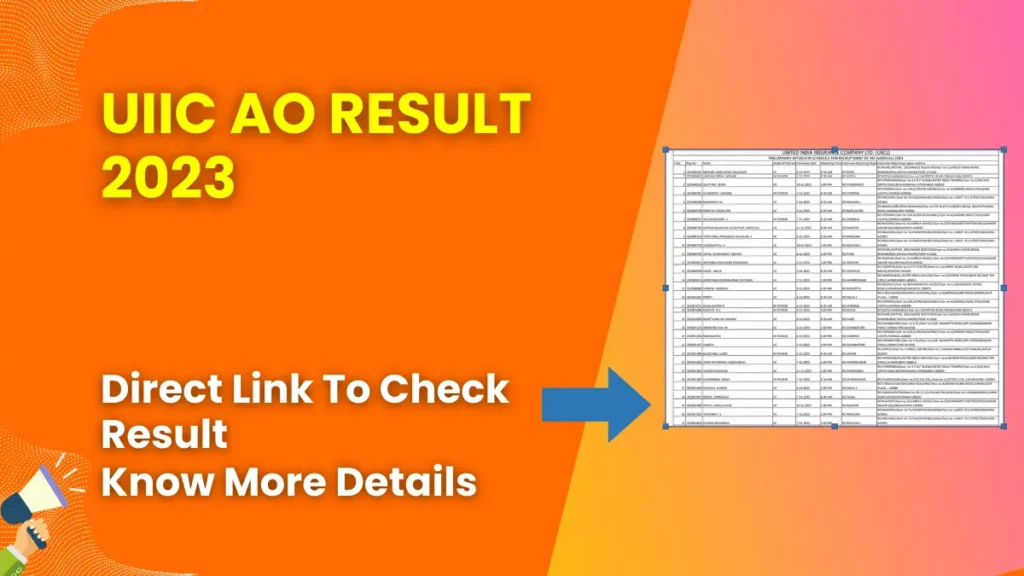UIIC AO Result 2023