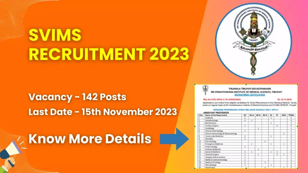 SVIMS Recruitment 2023