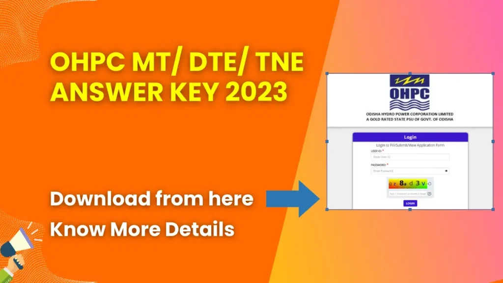 OHPC MT/ DTE/ TNE Answer Key 2023