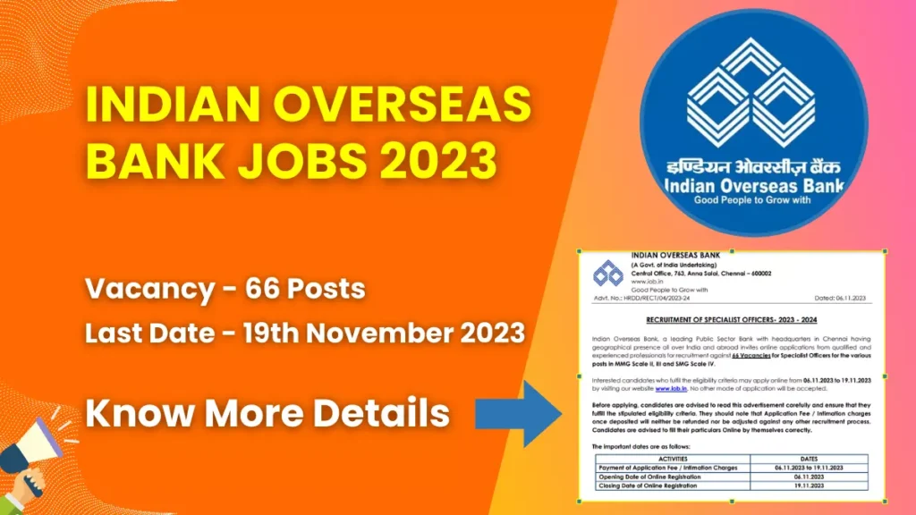 Indian Overseas Bank Jobs 2023