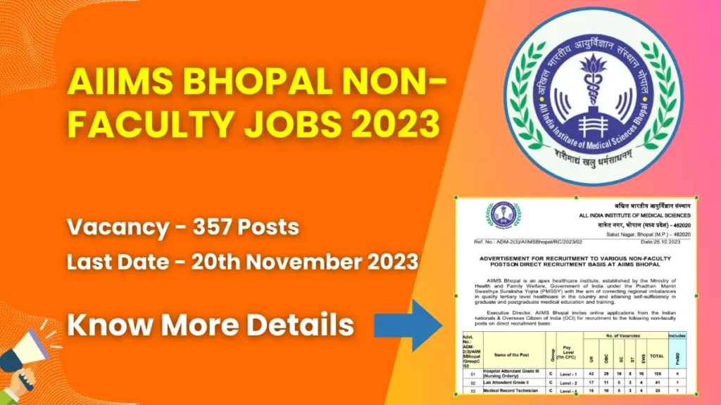 AIIMS Bhopal Non-Faculty Jobs 2023