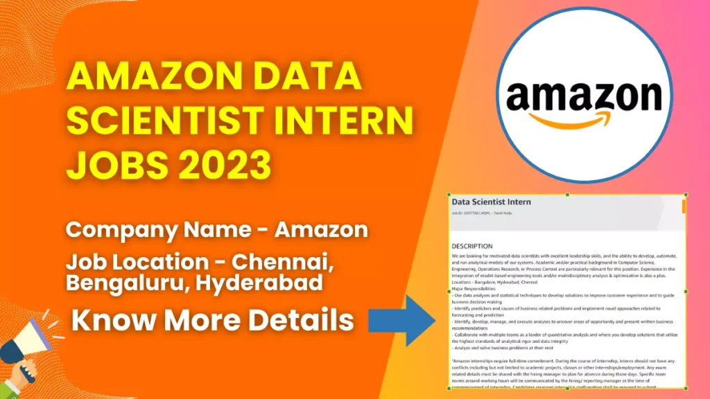 Amazon Data Scientist Intern Jobs 2023