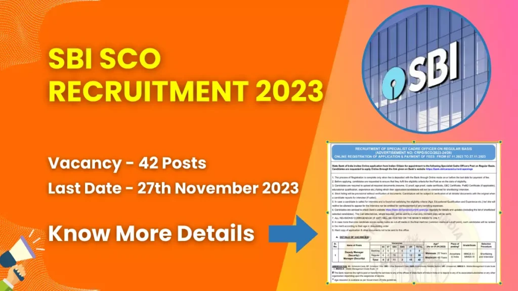SBI SCO Recruitment 2023