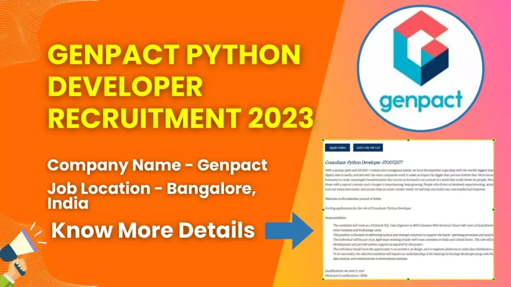 Genpact Python Developer Recruitment 2023