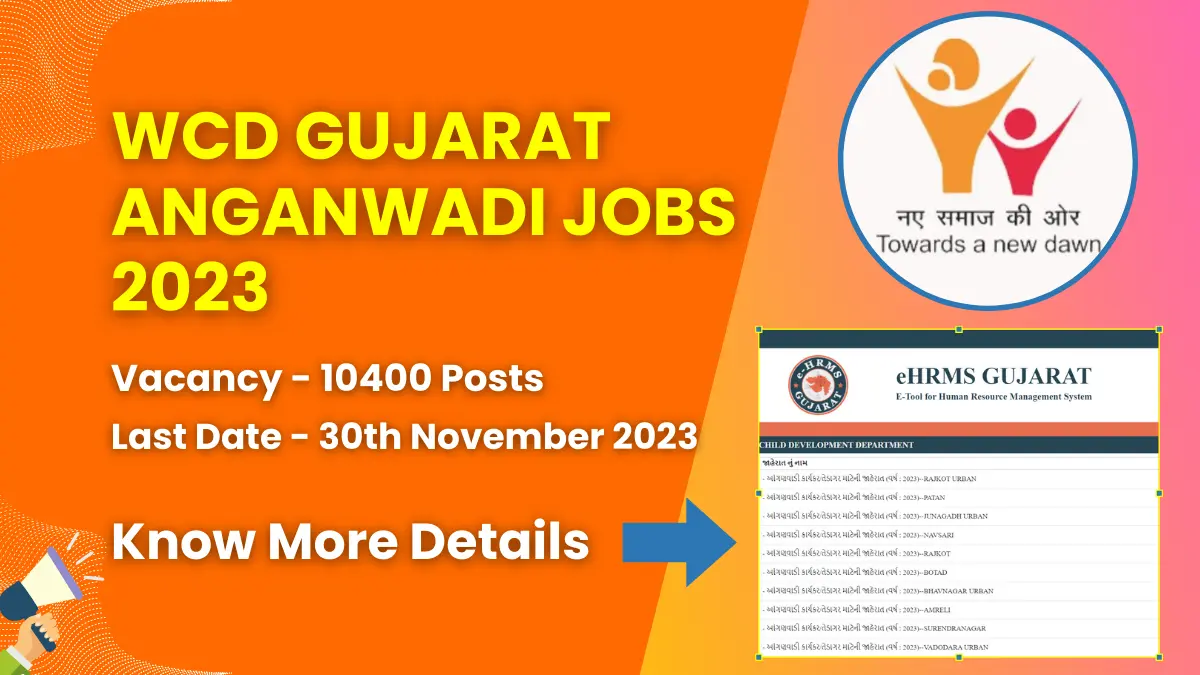 WCD Gujarat Anganwadi Jobs 2023