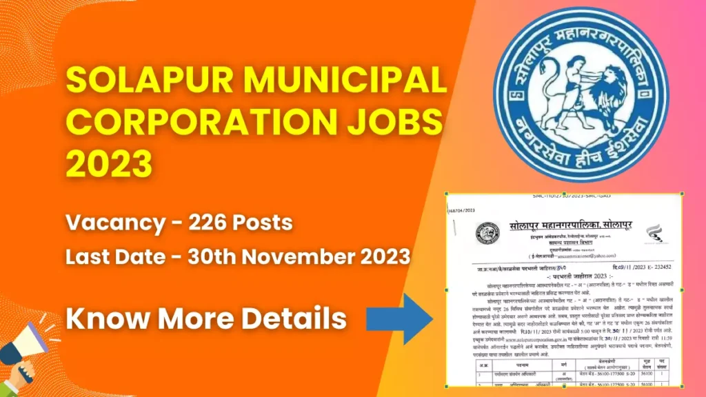Solapur Municipal Corporation Jobs 2023