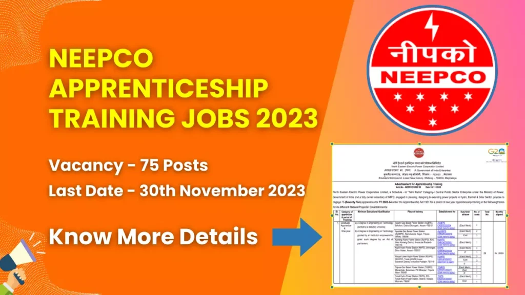 NEEPCO Apprenticeship Training Jobs 2023