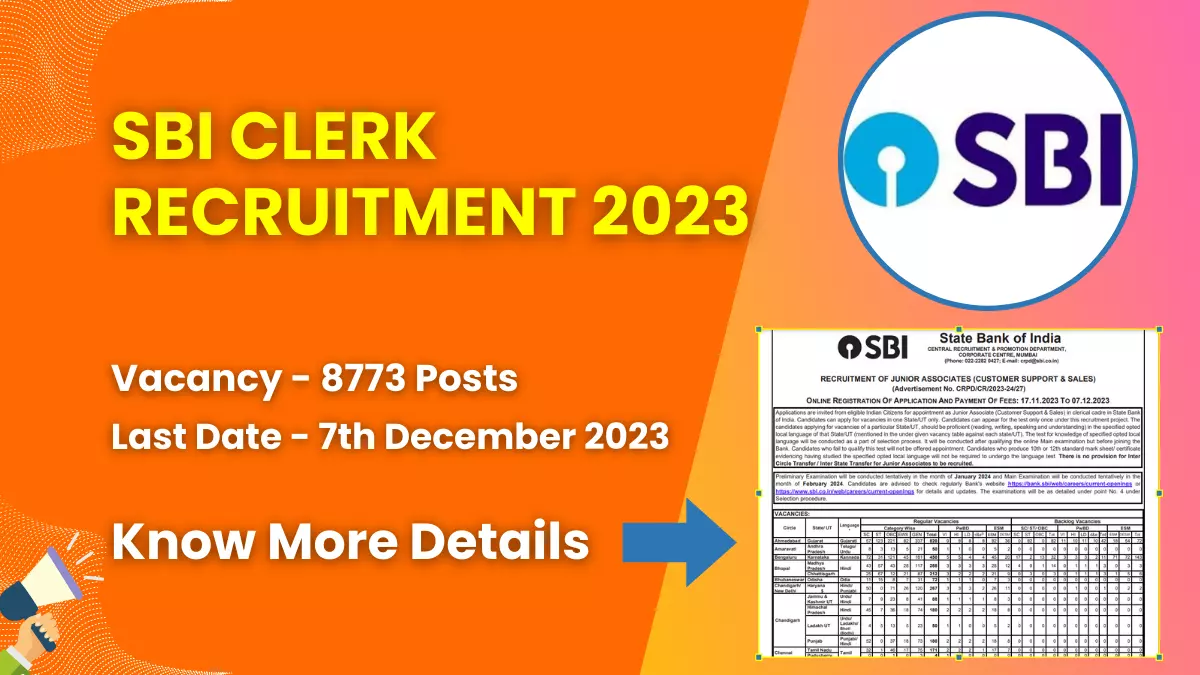 SBI Clerk Recruitment 2023