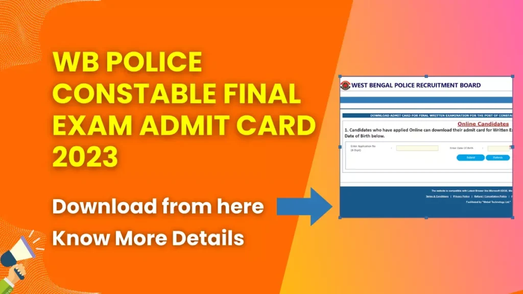 WB Police Constable Final Exam Admit Card 2023