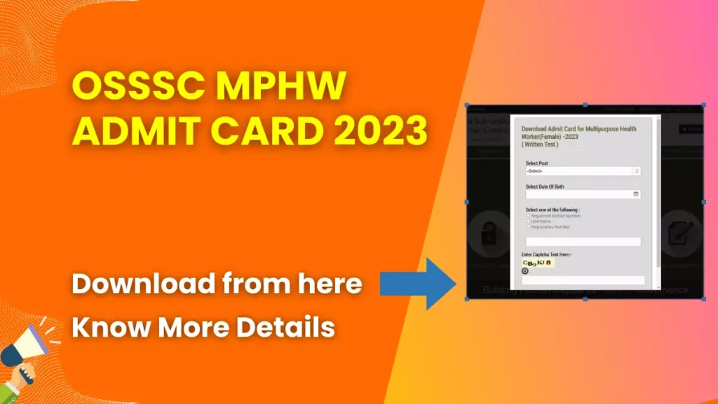 OSSSC MPHW Admit Card 2023